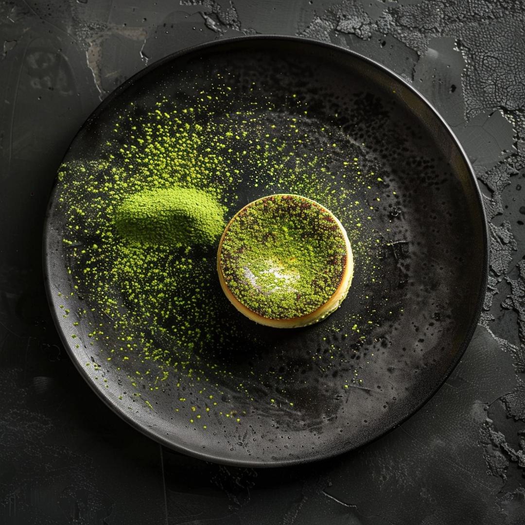 Création matcha avec dressage élégant